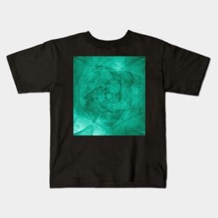 Leaves in an aqua green storm Kids T-Shirt